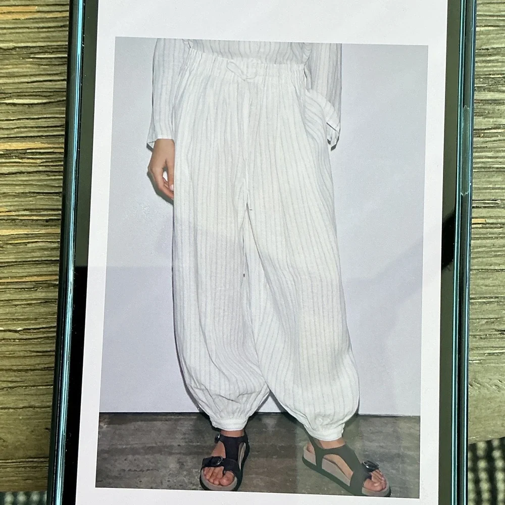 Zara Collection Striped Balloon Pants XS-S - Picture 7 of 7